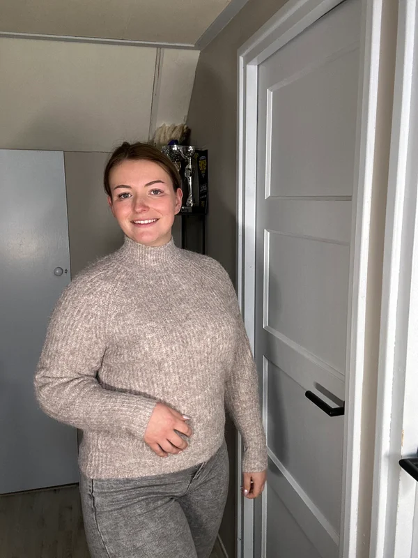 Roos Sweater Taupe – Zachte Coltrui