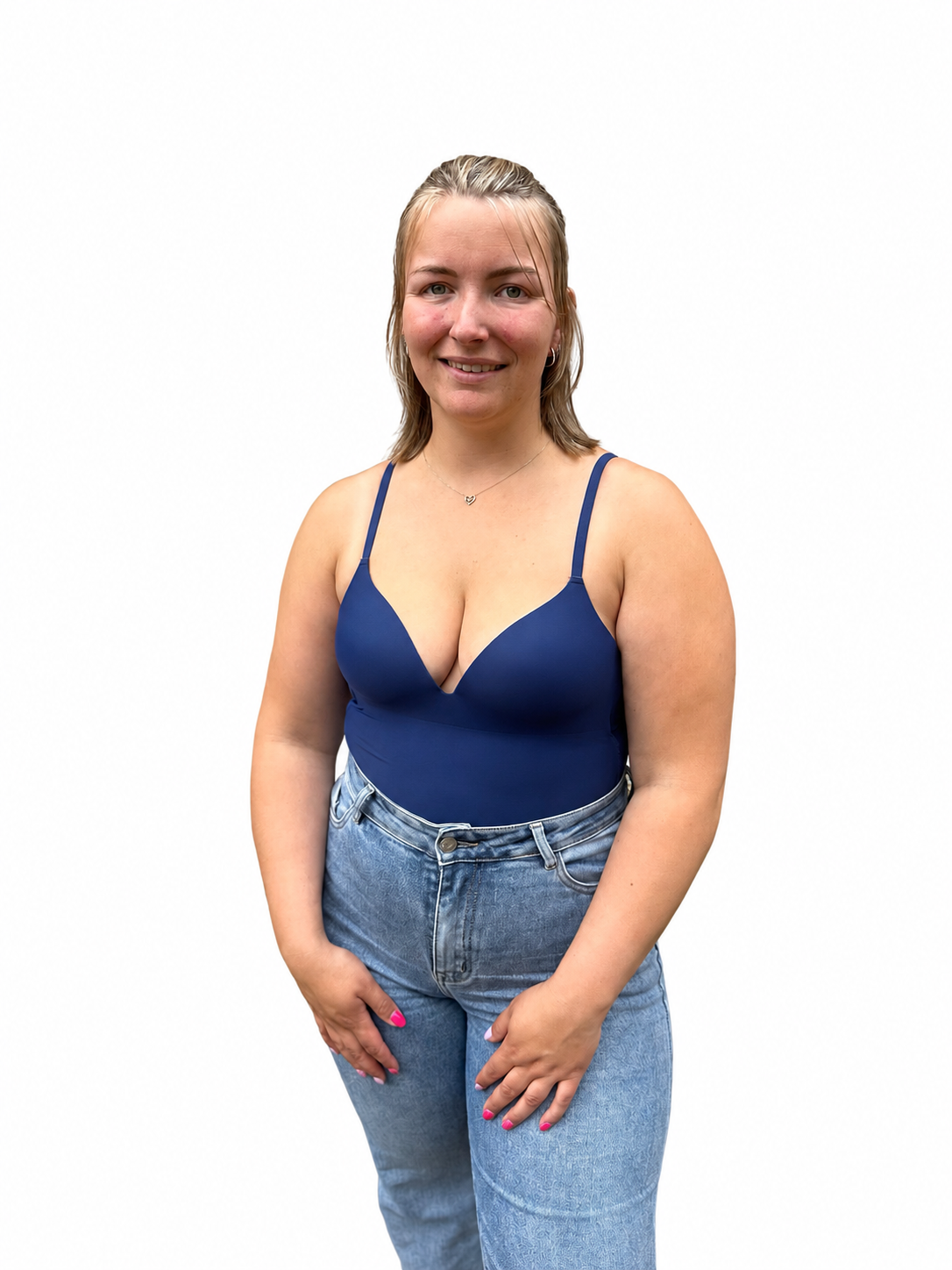 V-Neck Body Marine Blauw