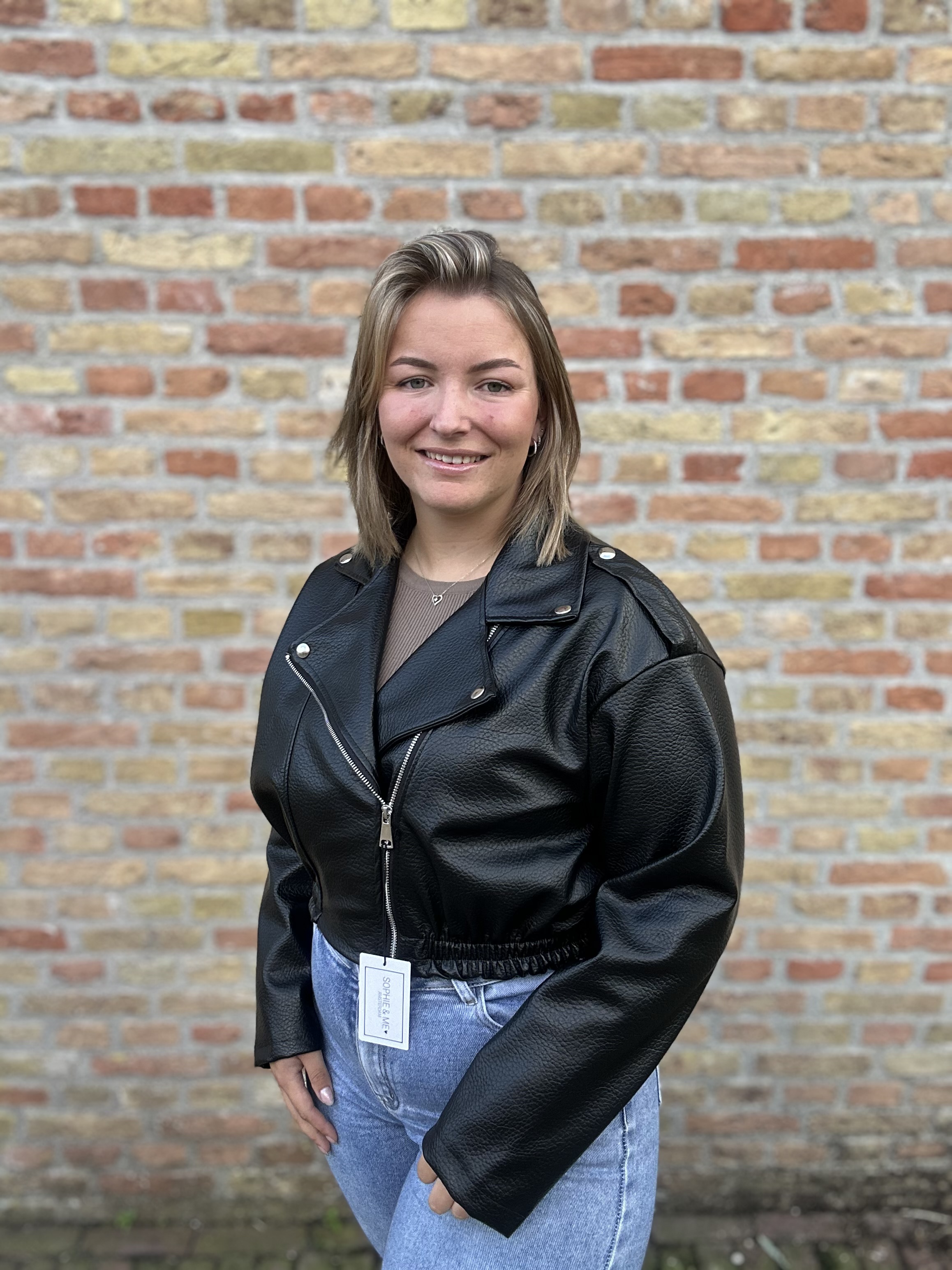Zwart biker tussenjasje – One Size